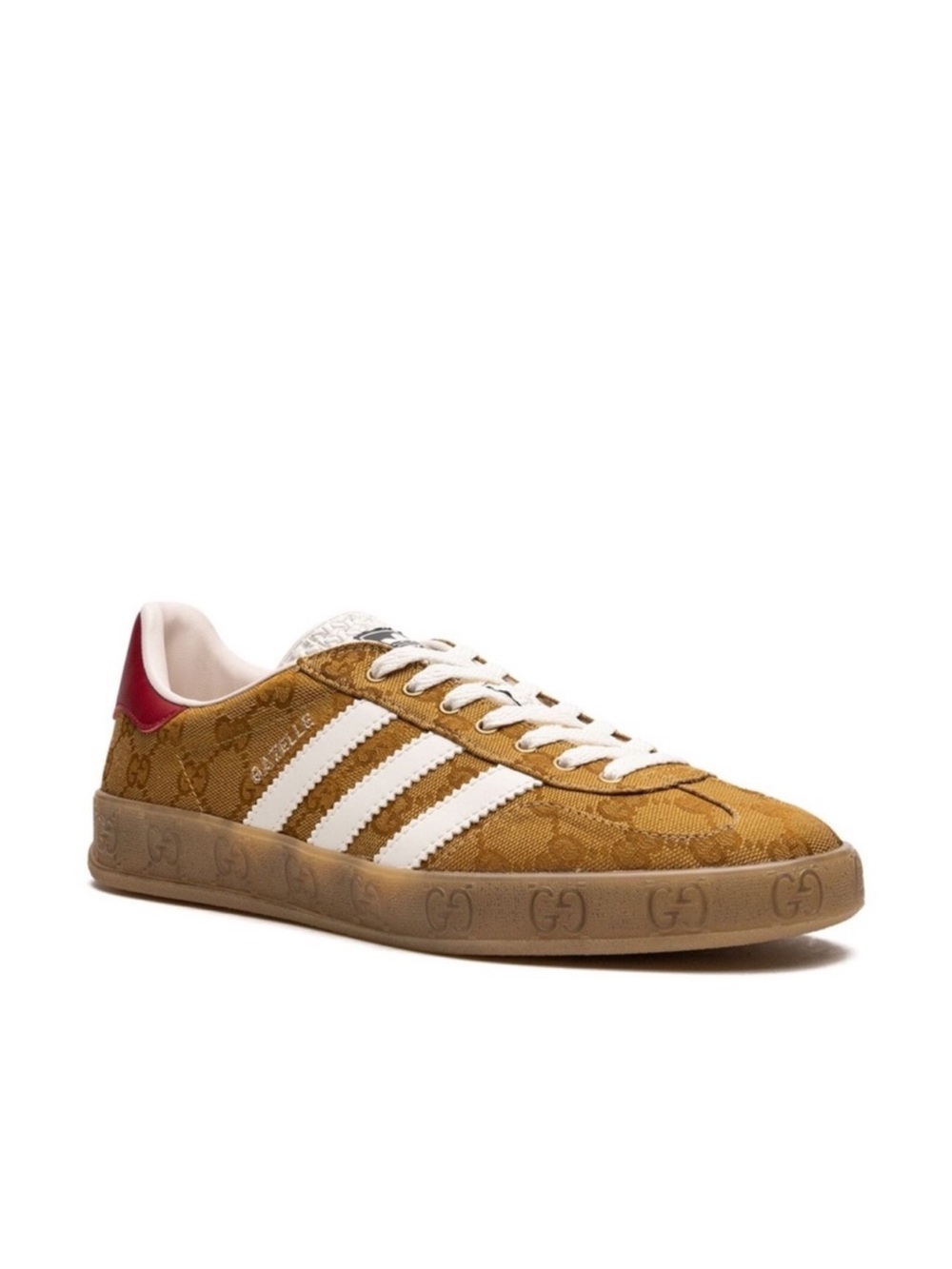Adidas X Gucci Gazelle GG Brown Monogram Sneakers Tennis Shoes Sz 7.5 HQ8850
